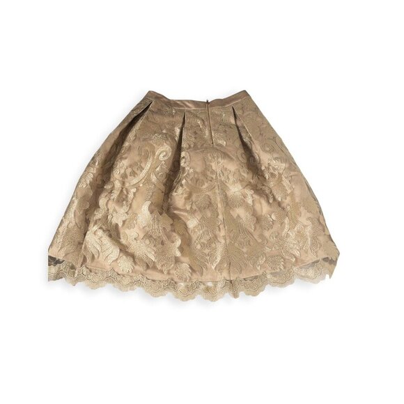 Endless Rose Gold Lace Embroidered Pleated A-Line Skirt M - Picture 3 of 7